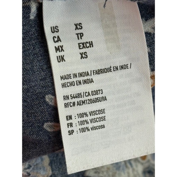 American Eagle Outfitters XS Halter Dress Blue Floral Boho Mini - Picture 8 of 8